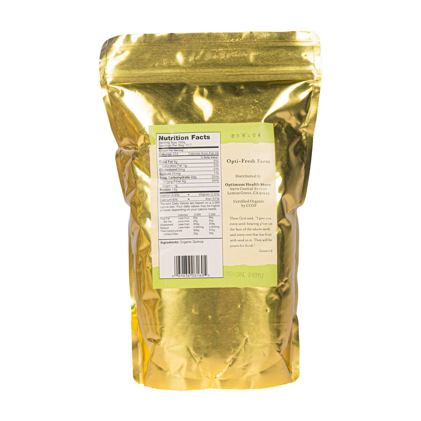 Opti-fresh® Farms Quinoa – 2.8 lbs (USDA Organic)
