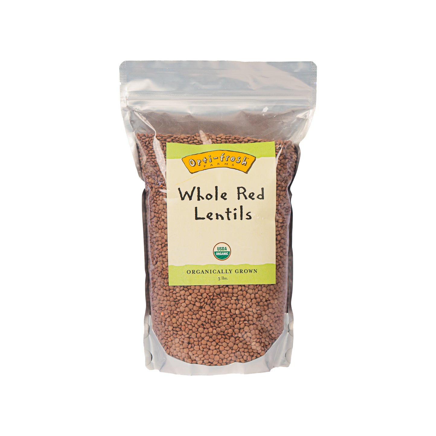 Opti-fresh® Farms Whole Red Lentils – 3.0 lbs (USDA Organic)